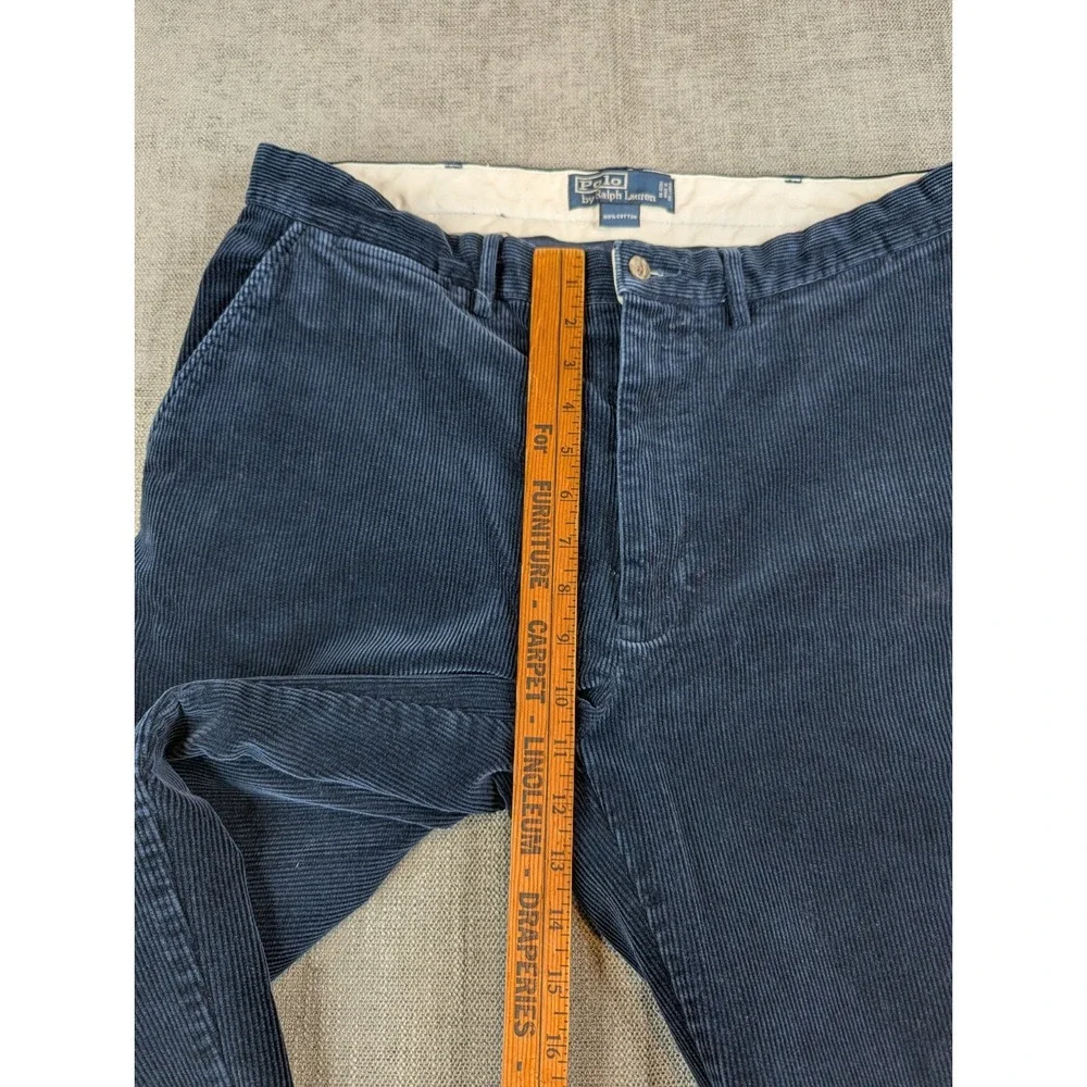 Polo Ralph Lauren Corduroy Pant Men 35x30 (34x29) Navy Straight Fit Cotton Chino